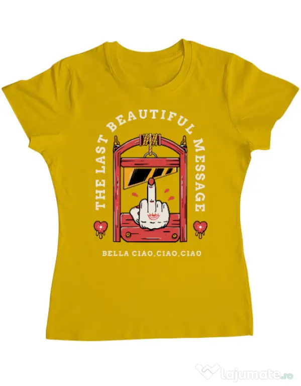 Tricou ADLER dama The last message Galben