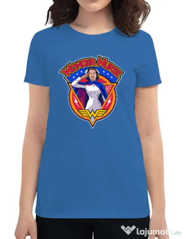 Tricou ADLER dama Wonder nurse Albastru azuriu