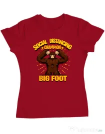 Tricou ADLER dama Social distancing 2 Rosu