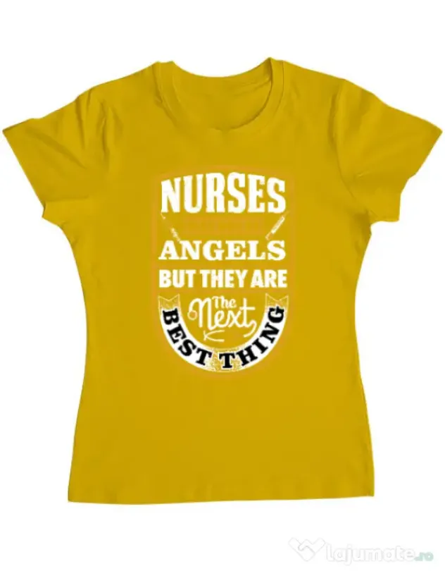 Tricou ADLER dama Angel nurses Galben