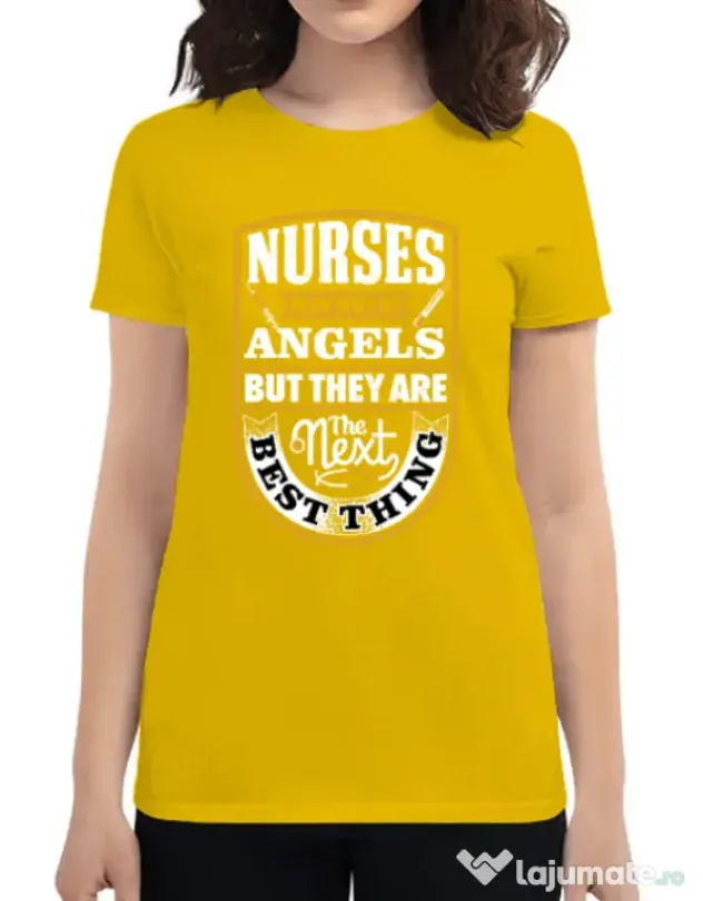 Tricou ADLER dama Angel nurses Galben