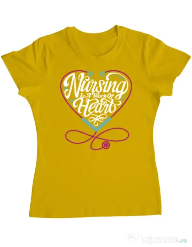 Tricou ADLER dama Work of heart Galben
