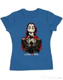 Tricou ADLER dama La casa de papel Albastru azuriu