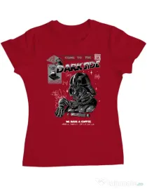 Tricou ADLER dama Dark Side Coffee Rosu
