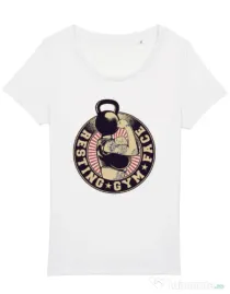 Tricou STANLEY STELLA dama Resting gym face Alb
