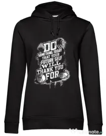 Hoodie dama cu gluga Do something today Negru