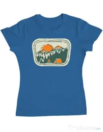 Tricou ADLER dama Camping badge Albastru azuriu