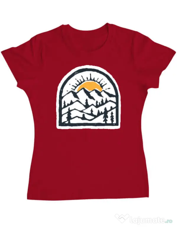 Tricou ADLER dama Mountain beauty Rosu