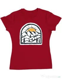Tricou ADLER dama Mountain beauty Rosu
