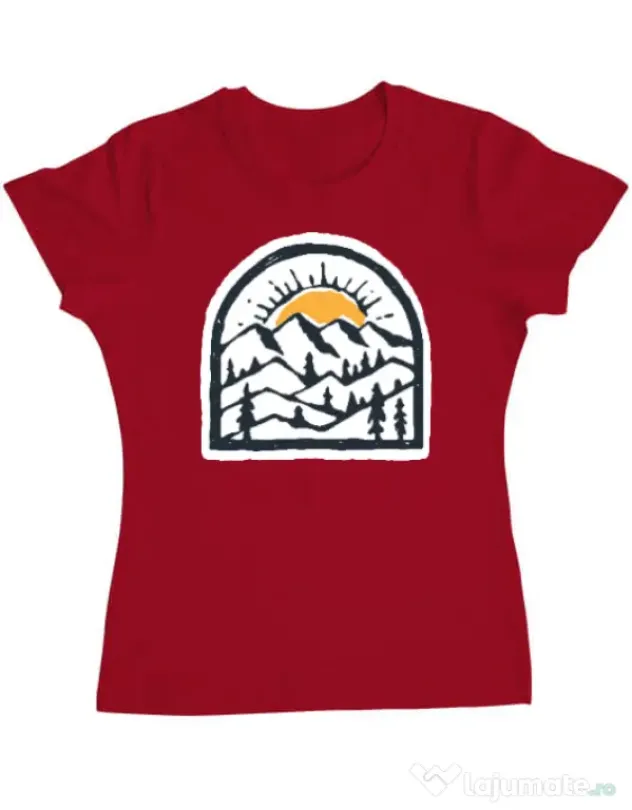 Tricou ADLER dama Mountain beauty Rosu