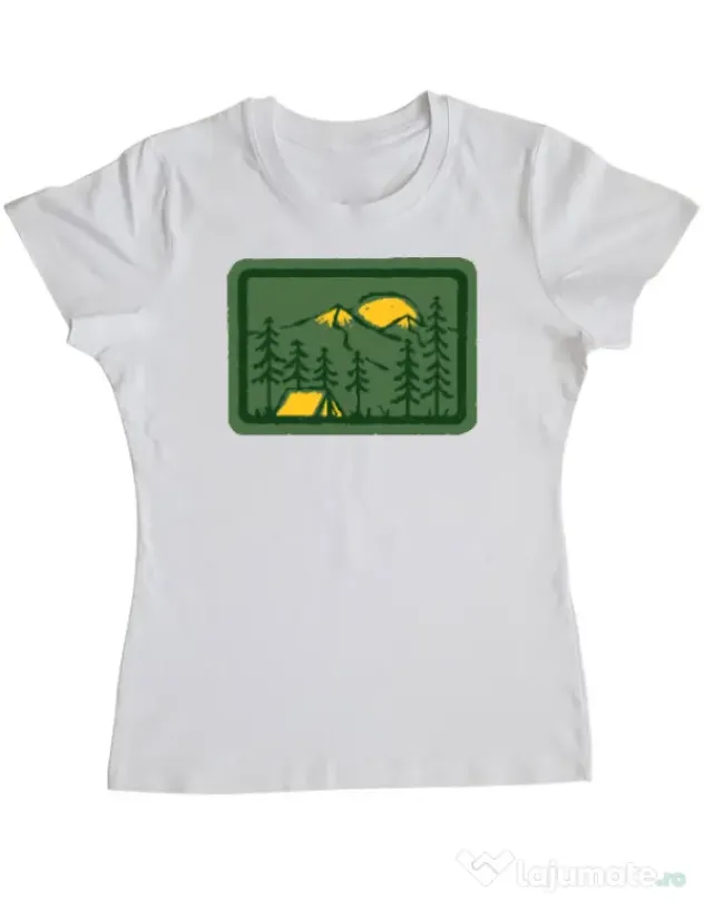 Tricou ADLER dama Camping 2 Alb