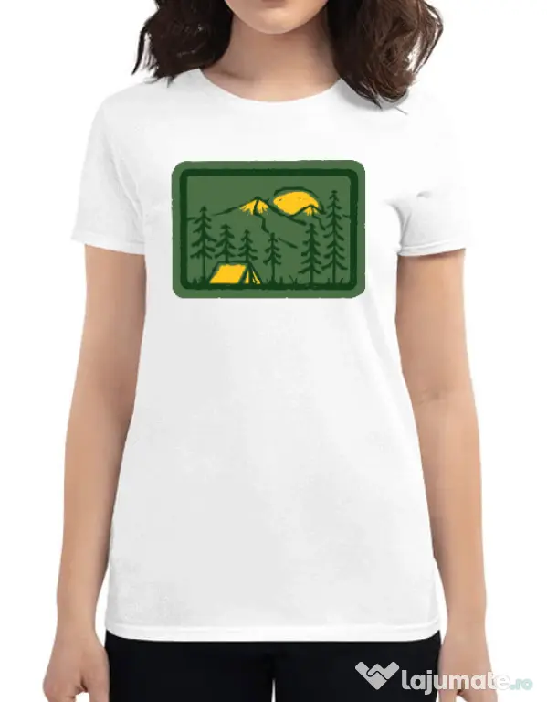 Tricou ADLER dama Camping 2 Alb