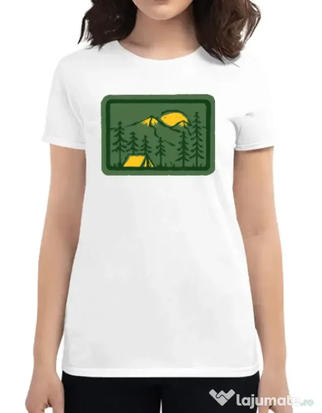 Tricou ADLER dama Camping 2 Alb