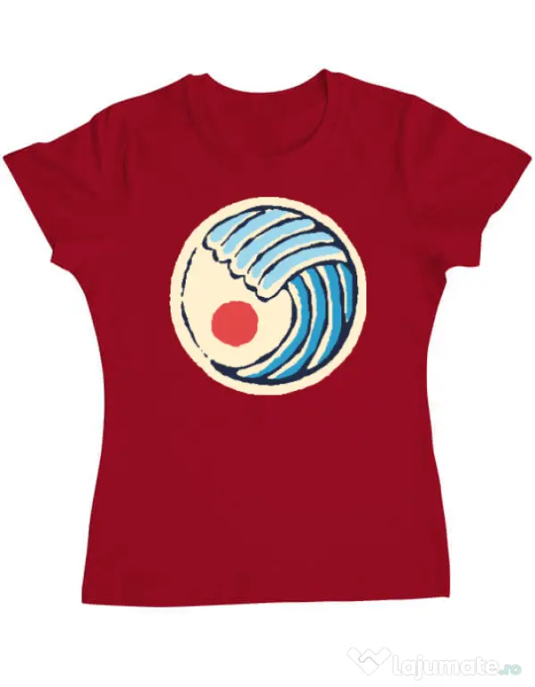 Tricou ADLER dama Great wave Rosu
