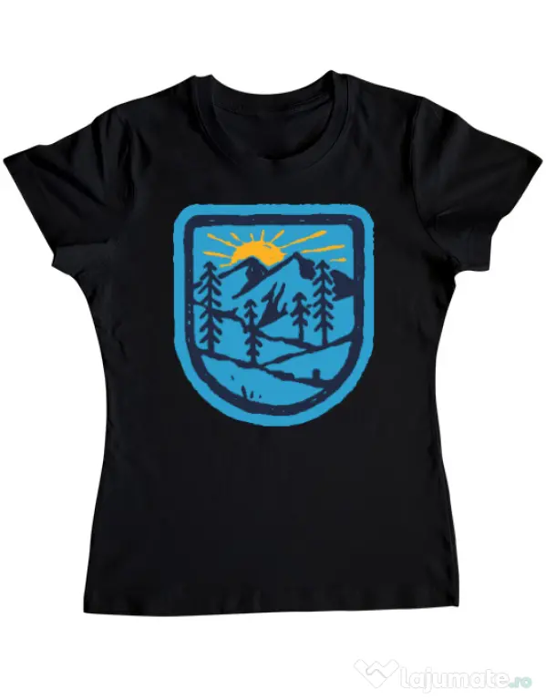 Tricou ADLER dama Great nature Negru