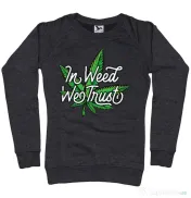 Bluza ADLER dama In weed we trust Negru melanj 