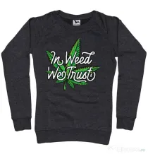 Bluza ADLER dama In weed we trust Negru melanj