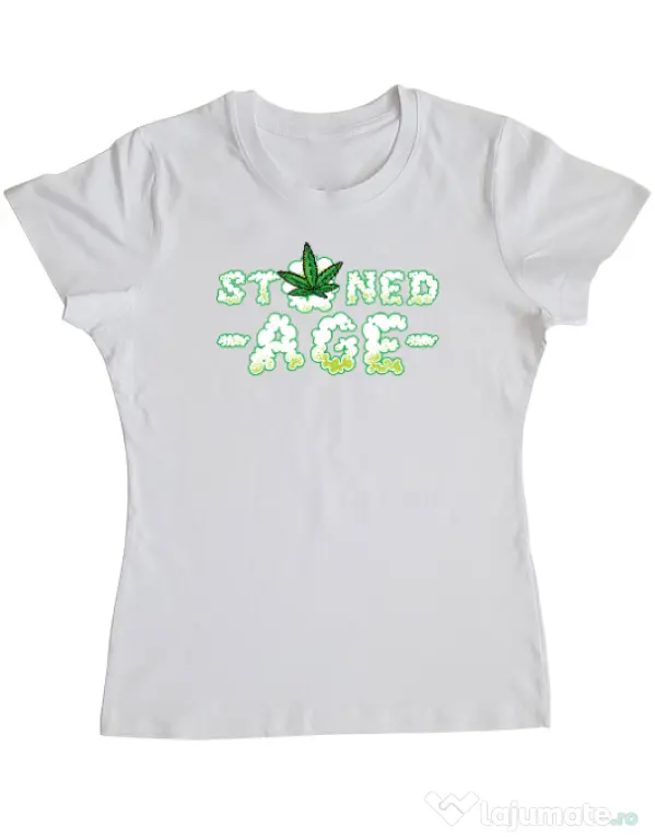 Tricou ADLER dama Stoned age Alb