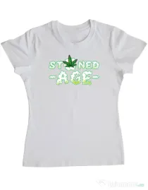 Tricou ADLER dama Stoned age Alb