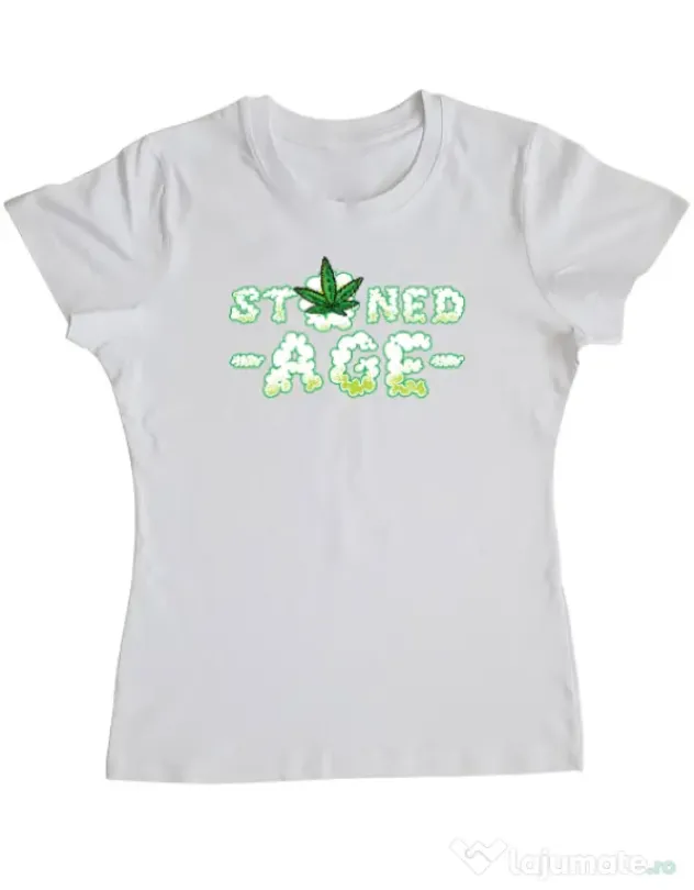 Tricou ADLER dama Stoned age Alb