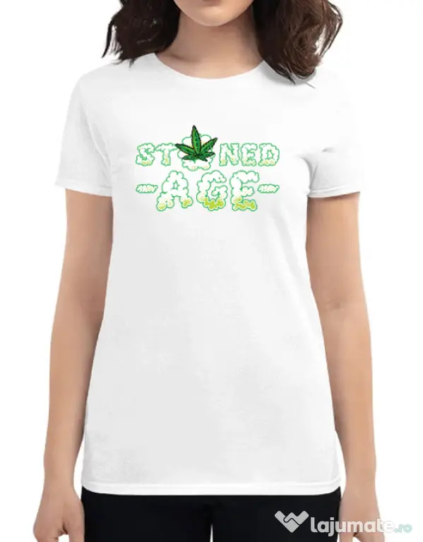 Tricou ADLER dama Stoned age Alb