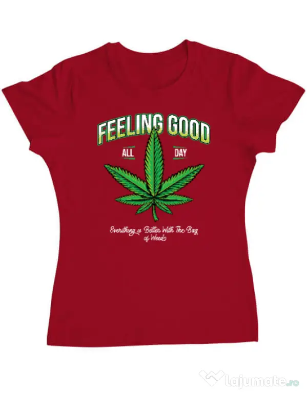 Tricou ADLER dama Good ganja Rosu