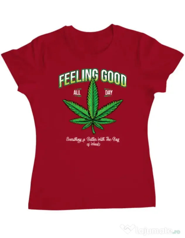 Tricou ADLER dama Good ganja Rosu