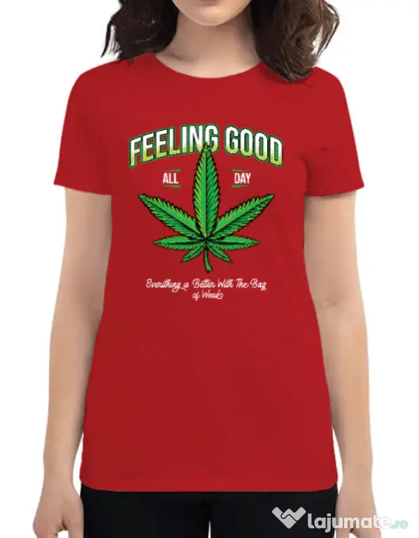 Tricou ADLER dama Good ganja Rosu