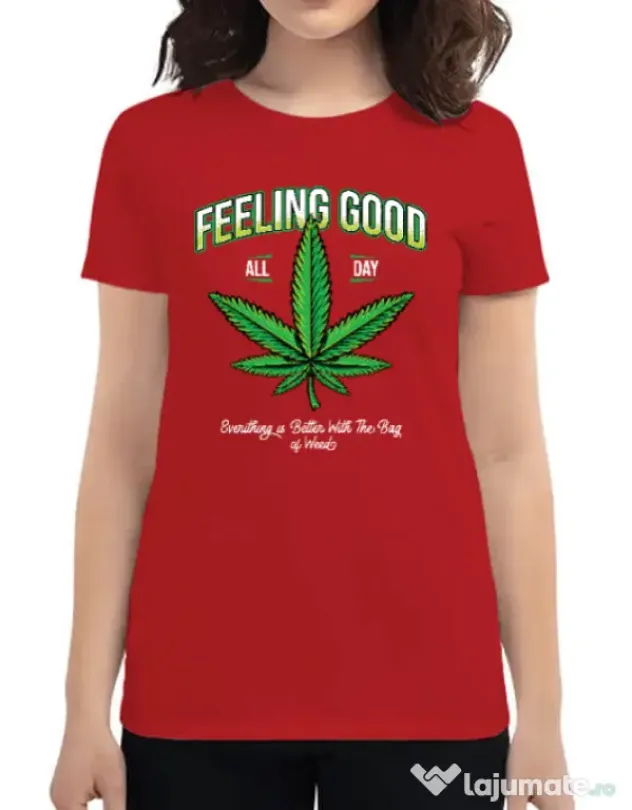 Tricou ADLER dama Good ganja Rosu