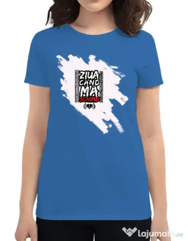 Tricou ADLER dama ZIUA CAND MA SCHIMB - Adi Morosanu Albastru azuriu