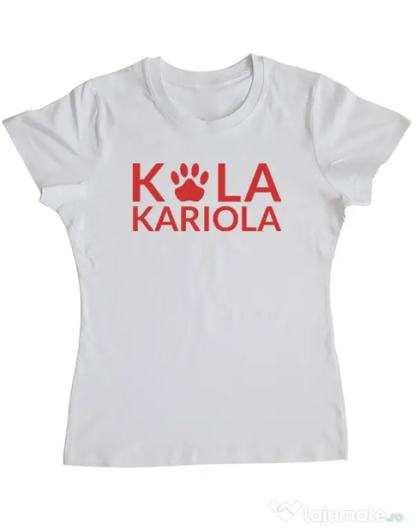 Tricou personalizat dama Logo Kola Rosu Alb