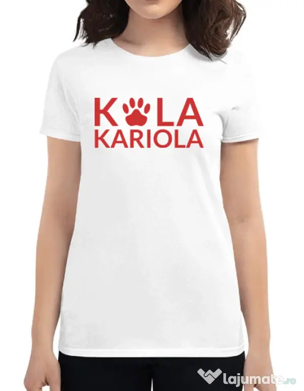 Tricou personalizat dama Logo Kola Rosu Alb