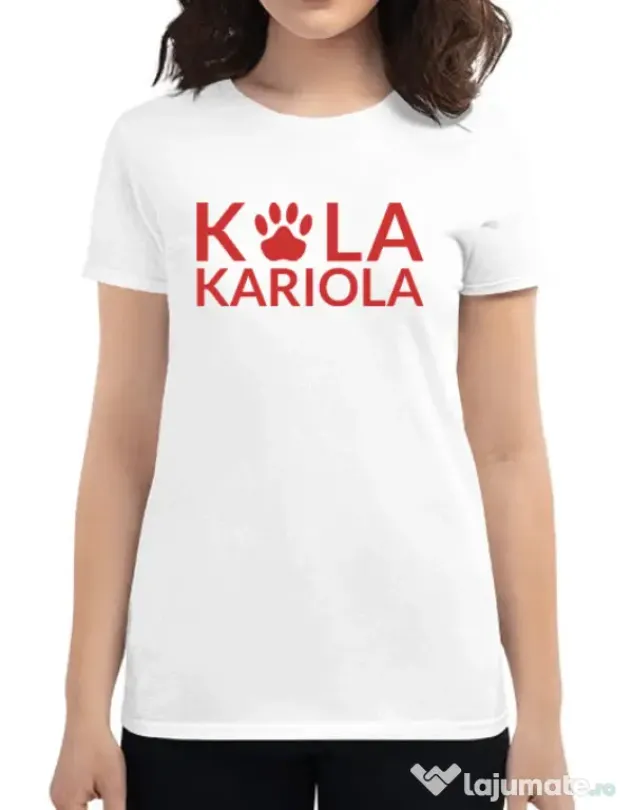 Tricou personalizat dama Logo Kola Rosu Alb