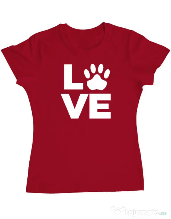 Tricou personalizat dama Love Kola Kariola Alb Rosu