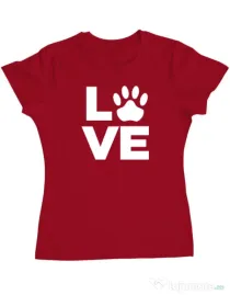 Tricou personalizat dama Love Kola Kariola Alb Rosu