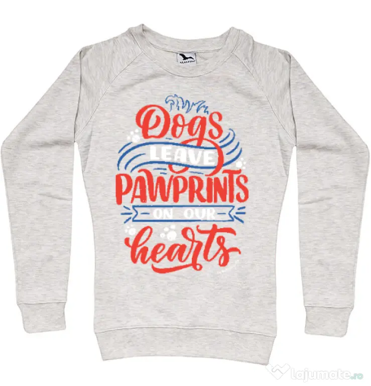 Bluza personalizata dama Dogs leave pawprints Migdala melanj