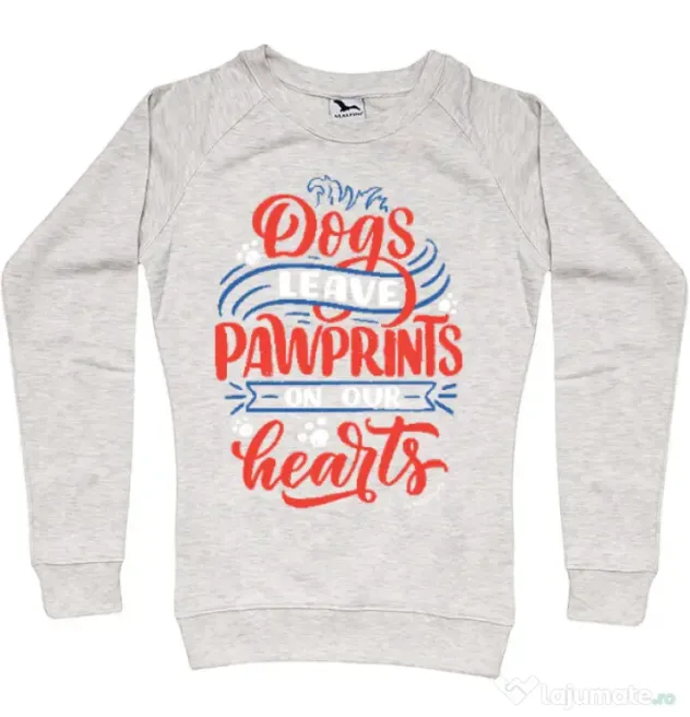 Bluza personalizata dama Dogs leave pawprints Migdala melanj
