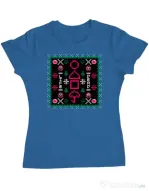 Tricou personalizat dama Childhood Pattern Albastru azuriu