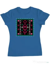 Tricou personalizat dama Childhood Pattern Albastru azuriu