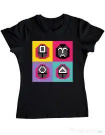 Tricou personalizat dama Four Guard Negru