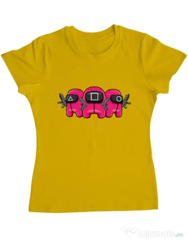 Tricou personalizat dama Squid Squad Galben