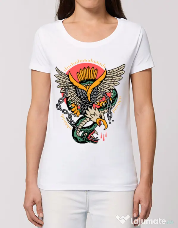 Tricou STANLEY STELLA dama Tattoo Fighting Alb