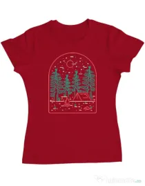 Tricou personalizat dama Camping Rosu