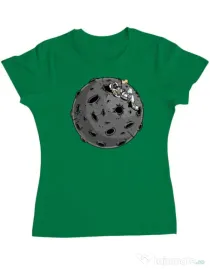 Tricou personalizat dama Chill Astronaut Verde mediu