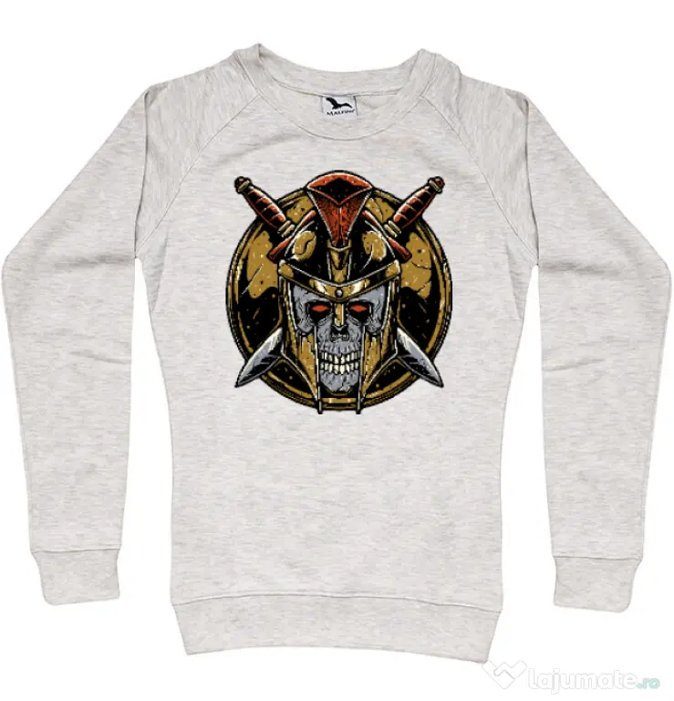 Bluza personalizata dama Skull Spartan Migdala melanj