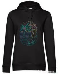 Hanorac dama cu gluga Beach Neon Negru