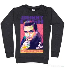 Bluza personalizata dama Johnny Cash Negru melanj