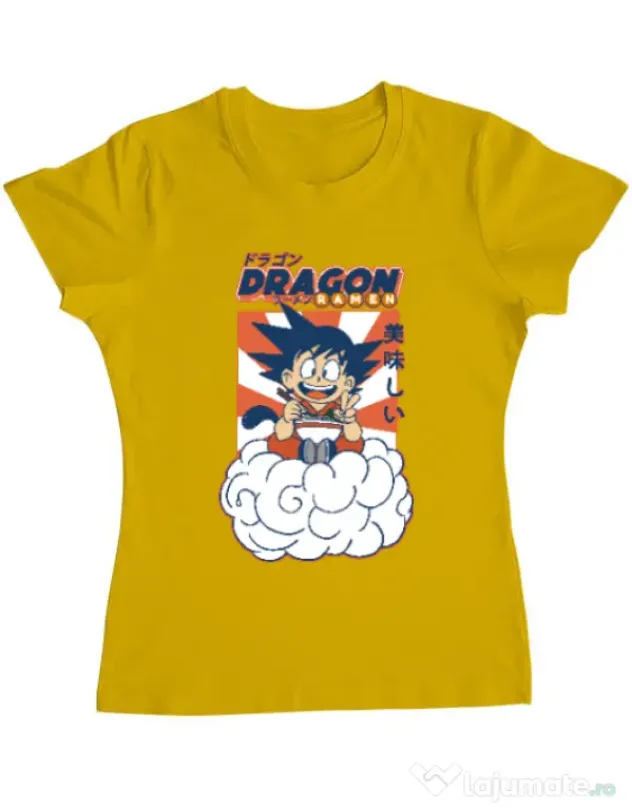 Tricou personalizat dama Dragon Ramen Galben