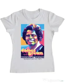 Tricou personalizat dama James Brown Alb