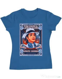 Tricou personalizat dama Michael Jackson Albastru azuriu